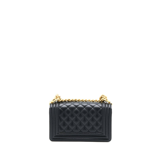 Chanel Small Boy Bag Caviar Black  (Microchip)