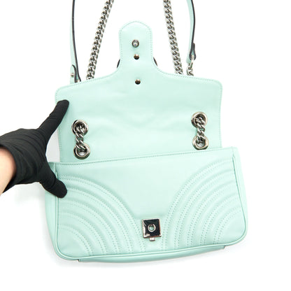 Gucci Small GG marmont bag light green SHW