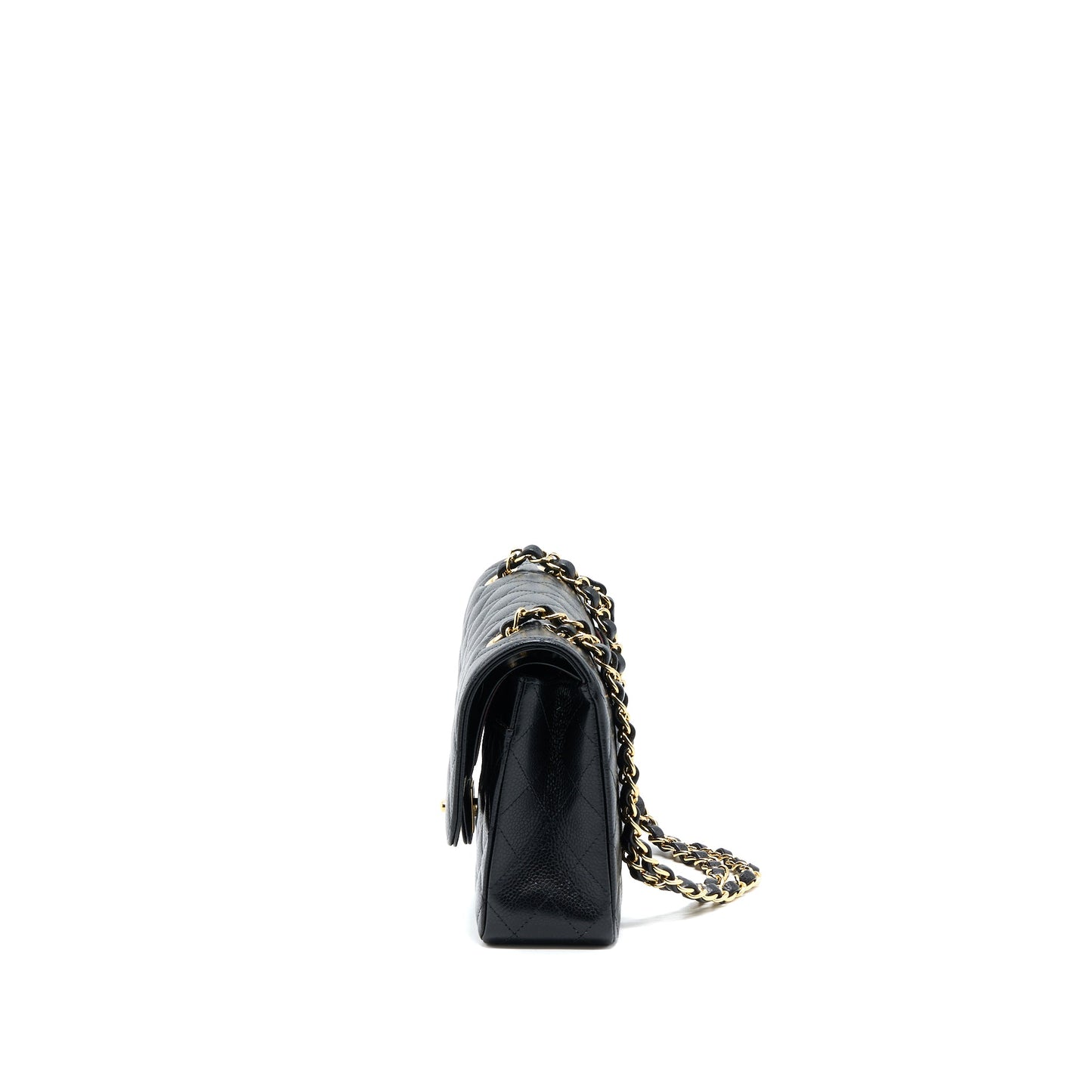 Chanel Medium Classic Double Flap Bag Caviar Black  (Microchip)