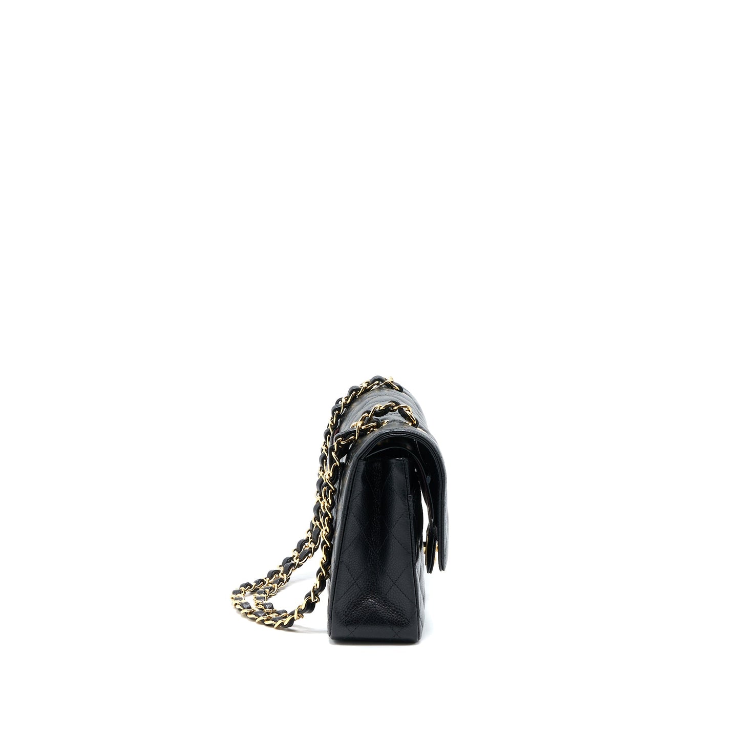 Chanel Medium Classic Double Flap Bag Caviar Black  (Microchip)