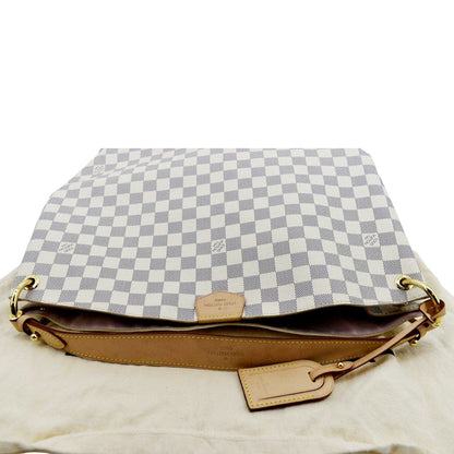 LOUIS VUITTON Graceful MM Damier Azur Hobo Shoulder Bag White