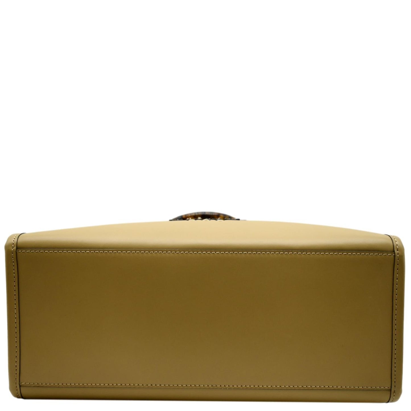FENDI Sunshine Plexiglass Leather Shopper Tote Bag Tan