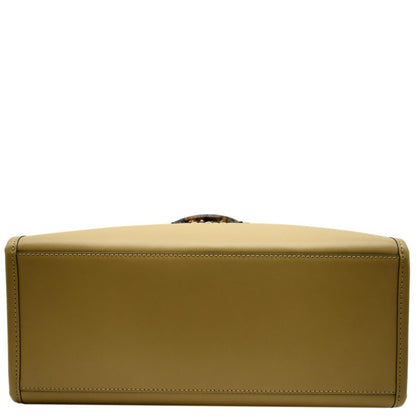 FENDI Sunshine Plexiglass Leather Shopper Tote Bag Tan