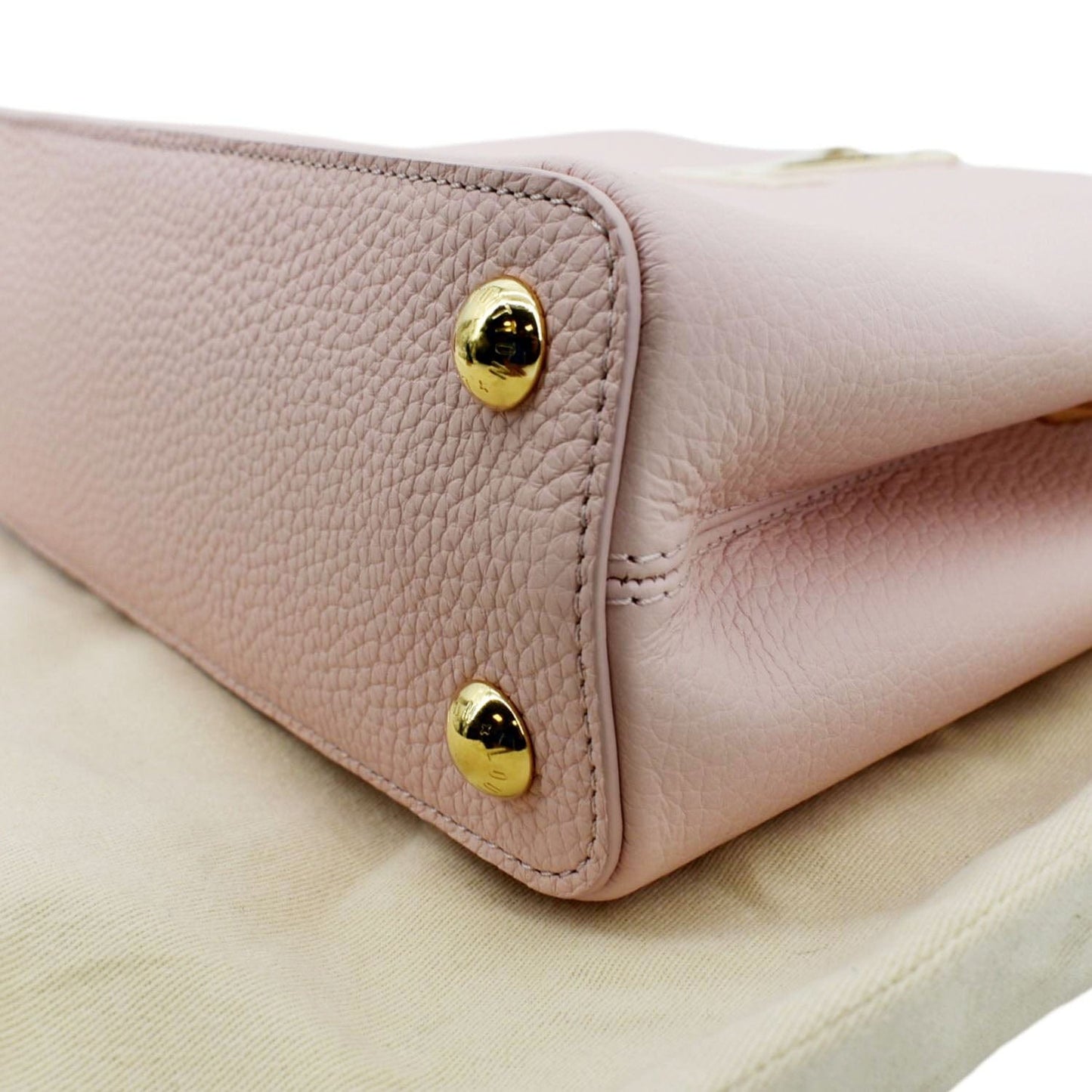 LOUIS VUITTON Capucines BB Taurillon Leather Shoulder Bag Baby Pink