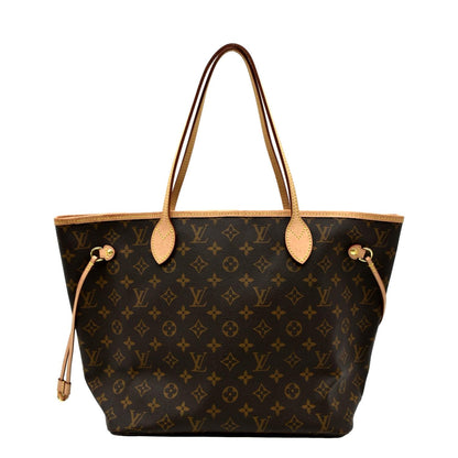 LOUIS VUITTON Neverfull MM Monogram Canvas Tote Bag Brown