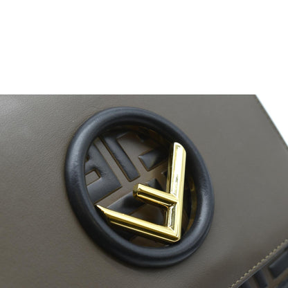 FENDI Kan I F Zucca Leather Shoulder Bag Brown