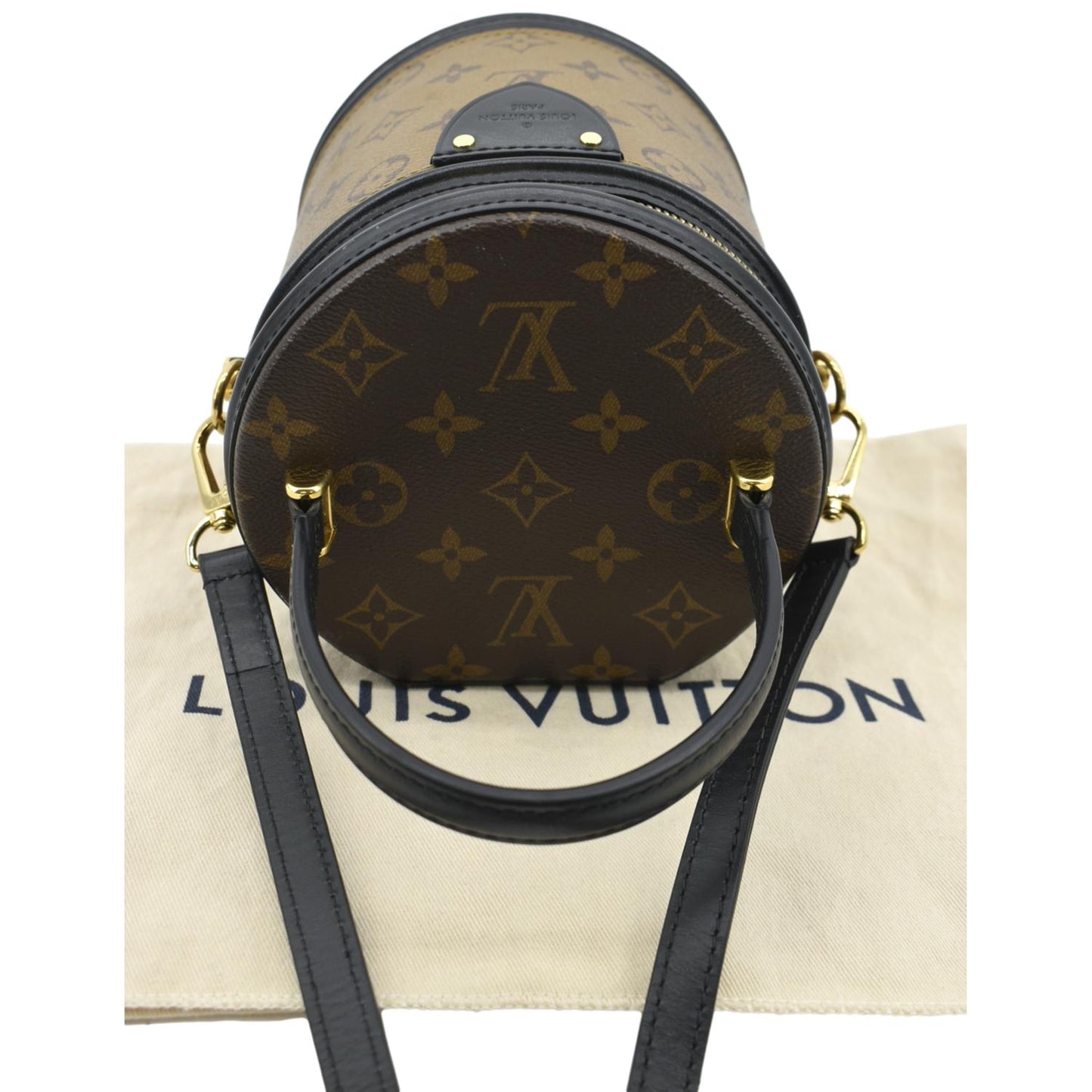 LOUIS VUITTON Cannes Reverse Monogram Canvas Satchel Bag Brown