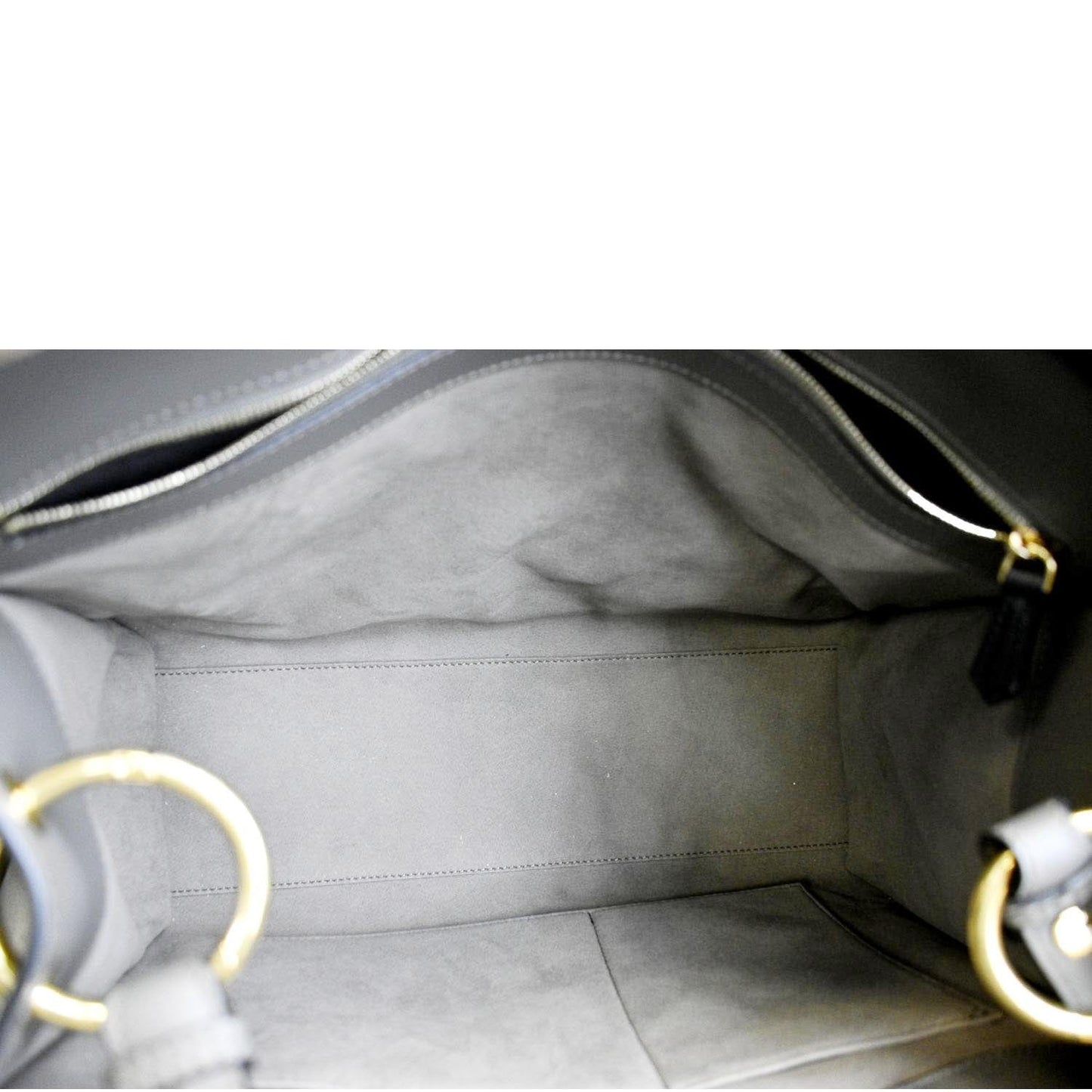 FENDI Runway Shopper Leather Tote Shoulder Bag Grey