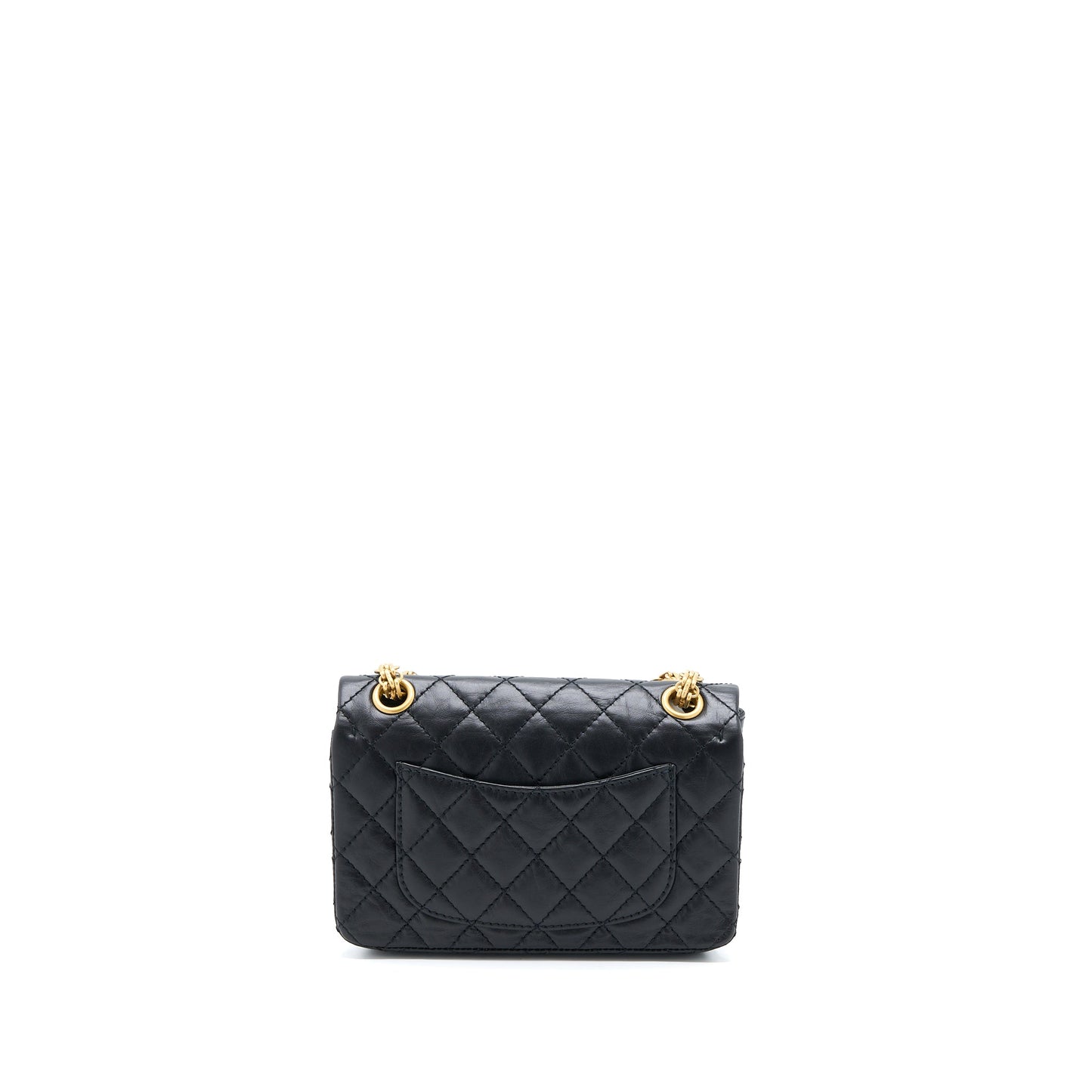Chanel Mini 2.55 Reissue Flap Bag Aged Calfskin Black Brushed  (Microchip)