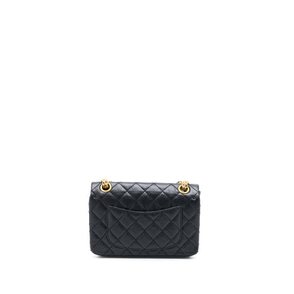 Chanel Mini 2.55 Reissue Flap Bag Aged Calfskin Black Brushed  (Microchip)