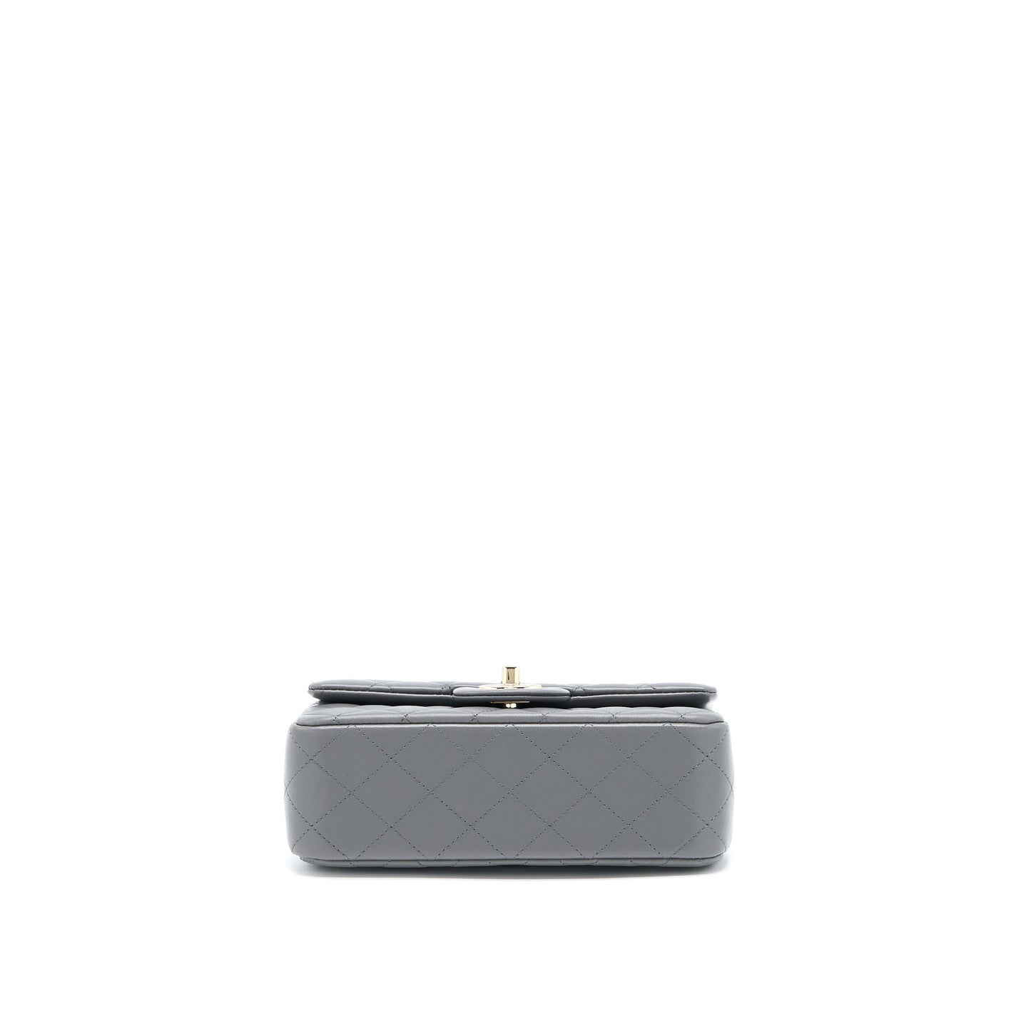 Chanel 22A Top Handle Mini Rectangular Flap Bag Lambskin Grey L(Microchip)