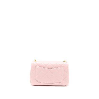Chanel 22B Small Flap Bag With Gem Chain Lambskin Pink  (Microchip)