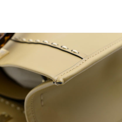 FENDI Sunshine Plexiglass Leather Shopper Tote Bag Tan