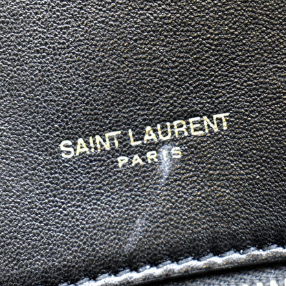 YVES SAINT LAURENT Sade Large Quilted Leather Clutch Bag Black
