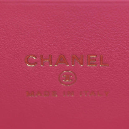 CHANEL Enamel Coco Hearts Small Quilted Leather Crossbody Vanity Case Pink