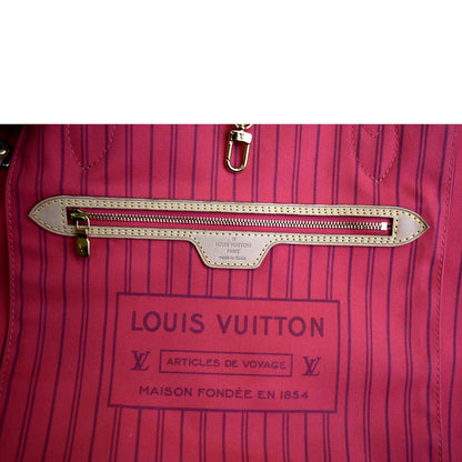 LOUIS VUITTON Neverfull MM V Grenade Monogram Canvas Tote Shoulder Bag Brown