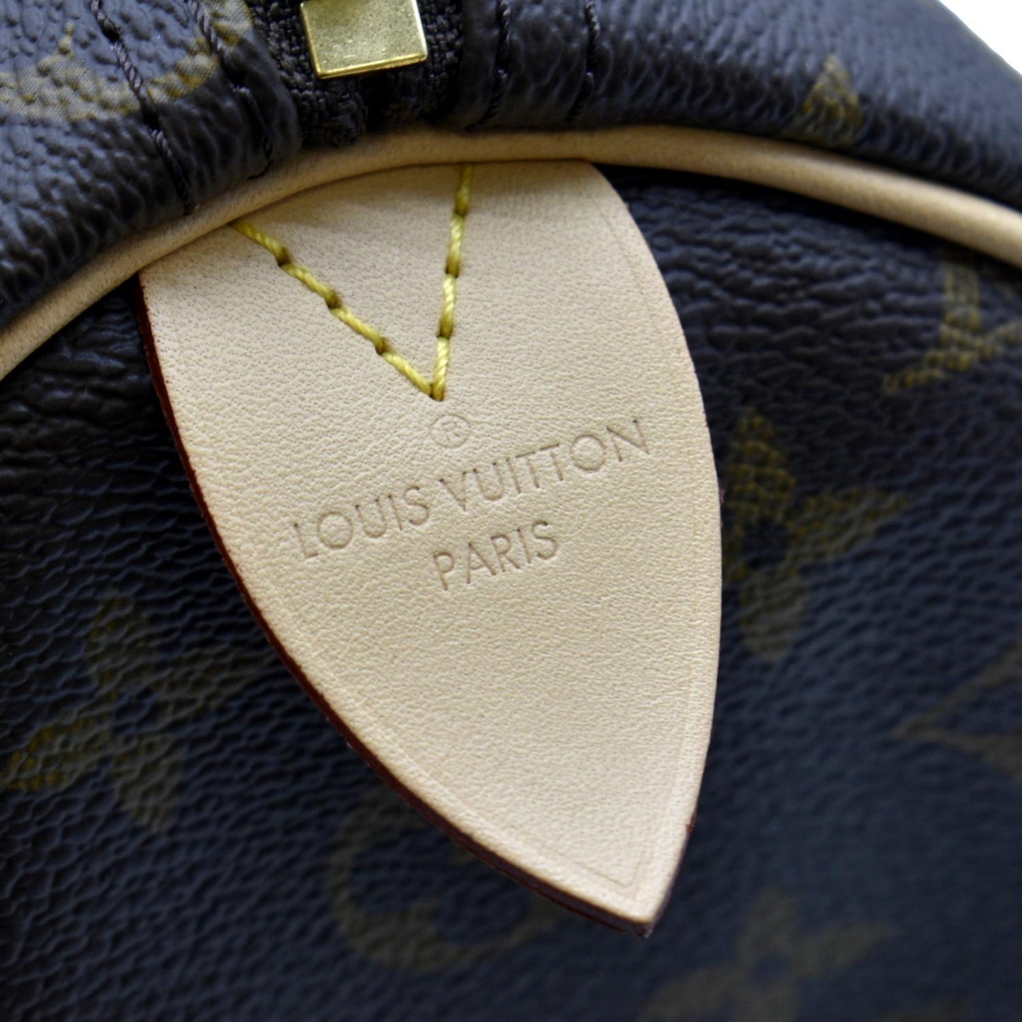 LOUIS VUITTON Speedy 35 Monogram Canvas Satchel Bag Brown