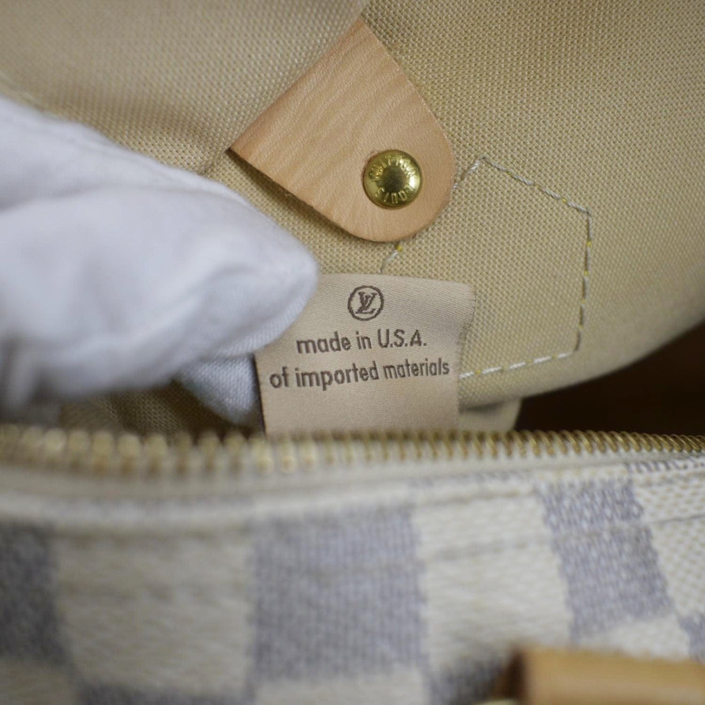 LOUIS VUITTON Speedy 30 Damier Azur Satchel Bag White
