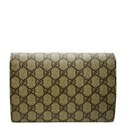 GUCCI Dionysus GG Supreme Crossbody Chain Wallet Beige 401231