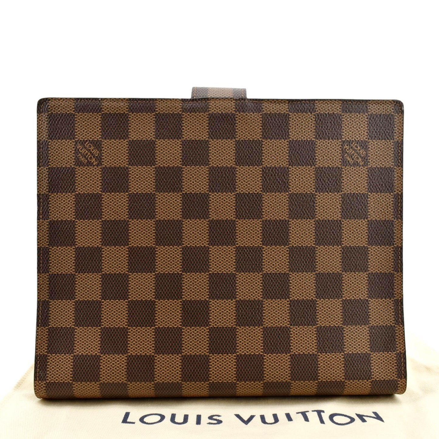 LOUIS VUITTON Ring Agenda Cover Large Damier Ebene Cover Brown