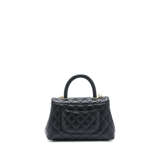 Chanel Small Coco Handle Caviar Black L .