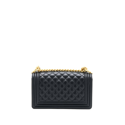 Chanel Medium Boy Bag Caviar Black Brushed  (Microchip)