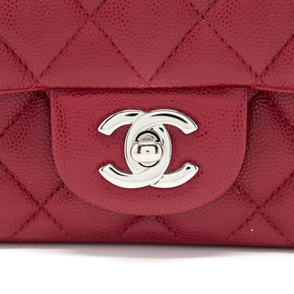 Chanel 18B Mini Square Caviar Red
