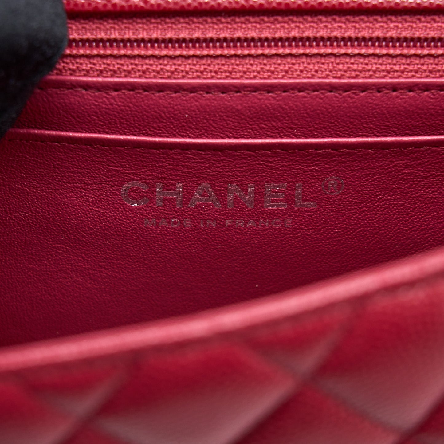 Chanel 18B Mini Square Caviar Red