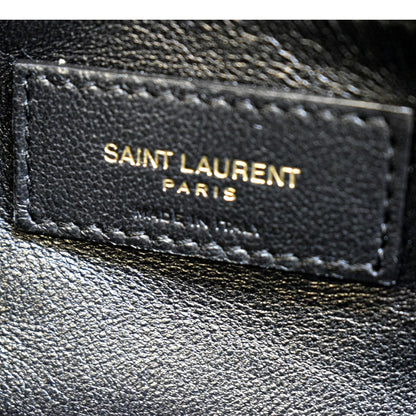 YVES SAINT LAURENT Sade Large Quilted Leather Clutch Bag Black