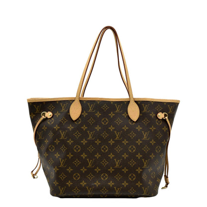 LOUIS VUITTON Neverfull MM Monogram Canvas Tote Bag Brown
