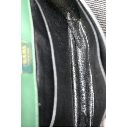 PRADA Cahier Swarovski Crystals Leather Shoulder Bag Green