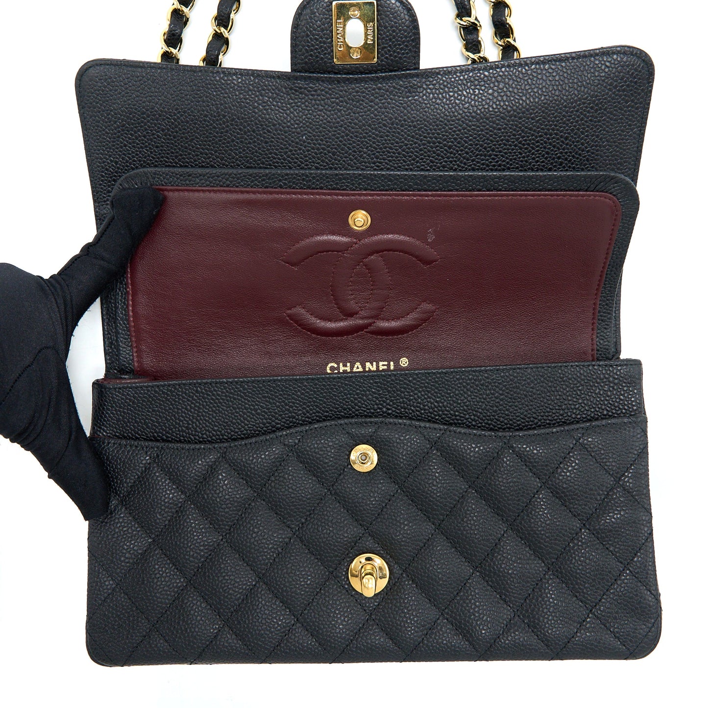 Chanel Medium Classic Double Flap Bag Caviar Black