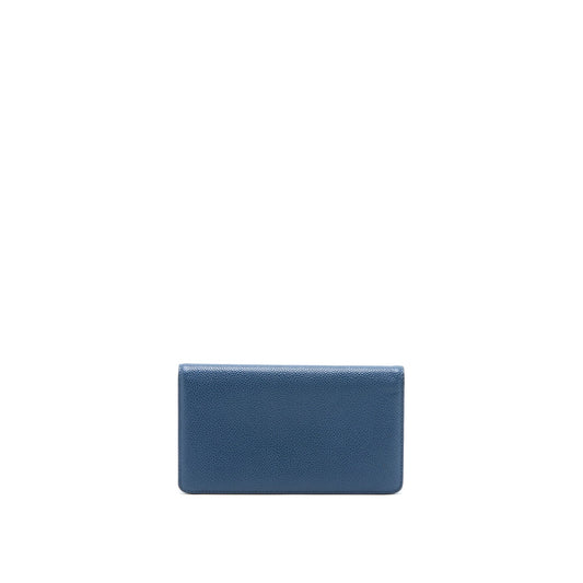 Chanel CC Logo Fold Wallet Caviar Navy