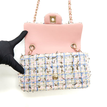 Chanel Mini Rectangular Flap Bag Tweed Multicolour L