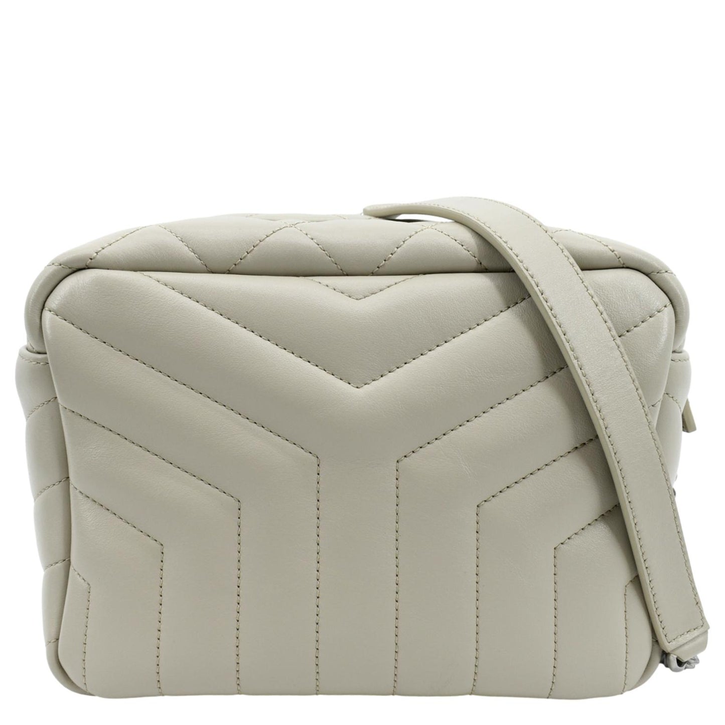 YVES SAINT LAURENT Loulou Y Small Calfskin Leather Crossbody Bag White