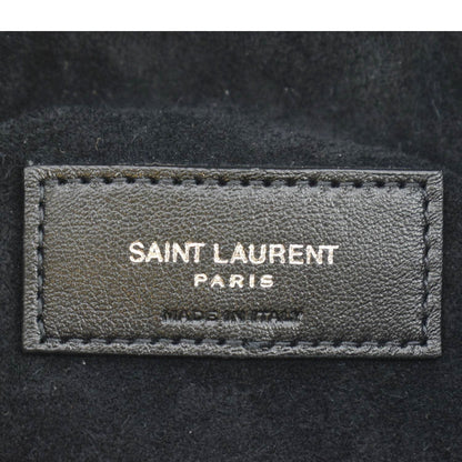 YVES SAINT LAURENT Pac Pac Ruched Leather Hobo Bag Black