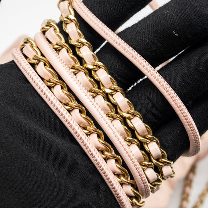 Chanel Mini 22 Bag Shiny Calfskin Pink  (microchip)
