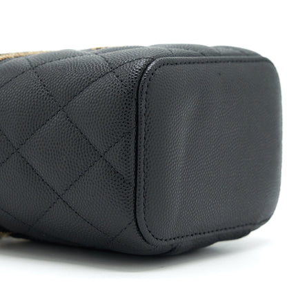 Chanel Mini Vanity With Chain Caviar Black L