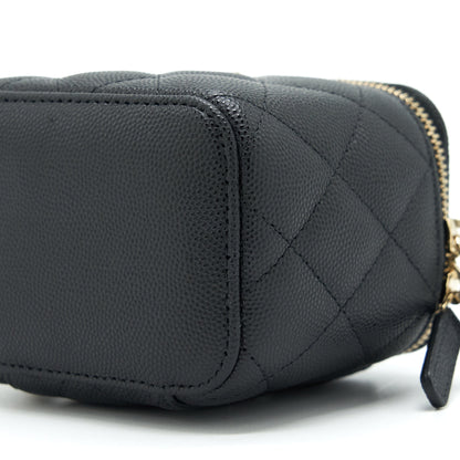 Chanel Mini Vanity With Chain Caviar Black L