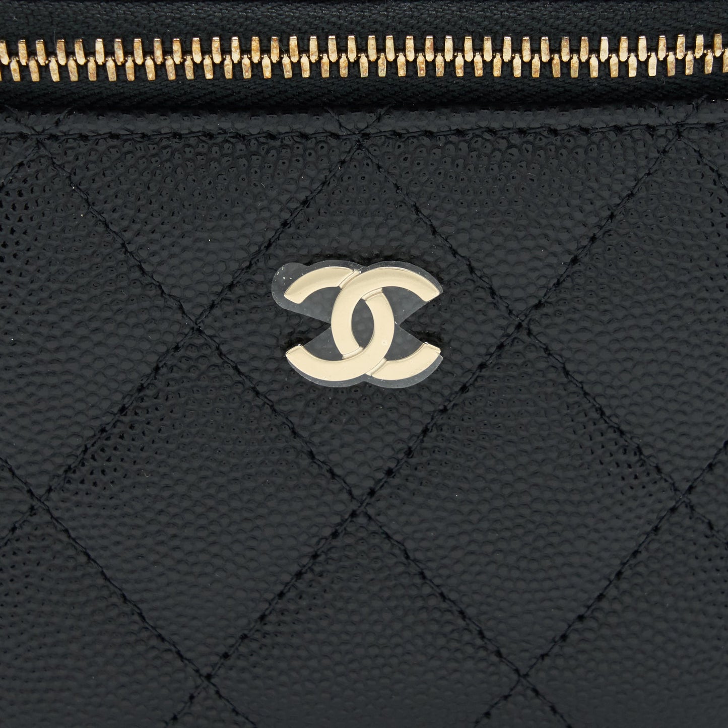 Chanel Mini Vanity With Chain Caviar Black L