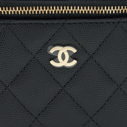 Chanel Mini Vanity With Chain Caviar Black L