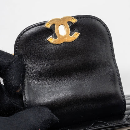 Chanel 23K mini kelly shopping tote bag Calfskin black  (microchip)