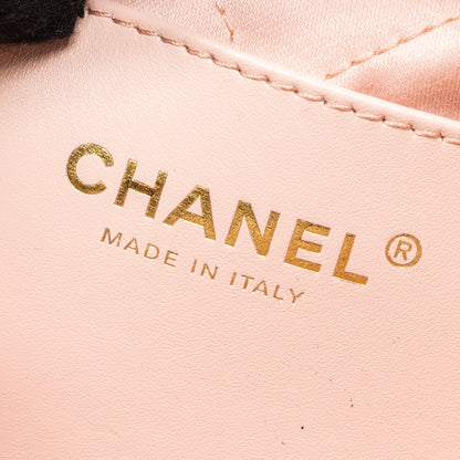 Chanel Mini 22 Bag Shiny Calfskin Pink  (microchip)