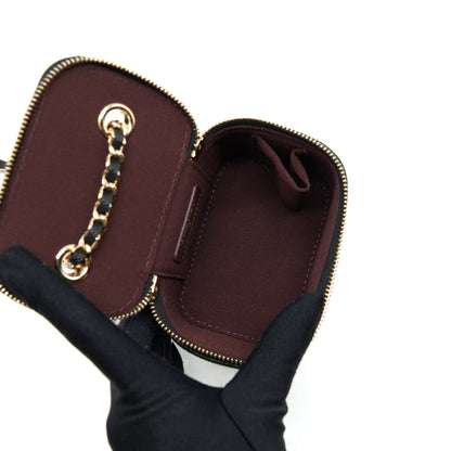 Chanel Mini Vanity With Chain Caviar Black L