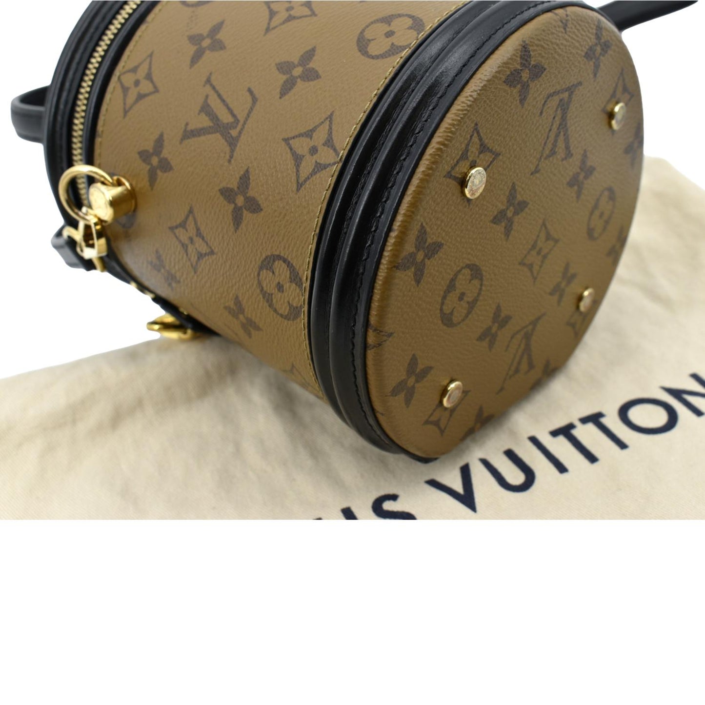 LOUIS VUITTON Cannes Reverse Monogram Canvas Satchel Bag Brown