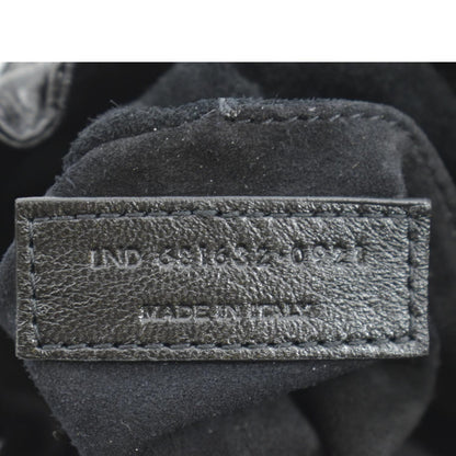 YVES SAINT LAURENT Pac Pac Ruched Leather Hobo Bag Black