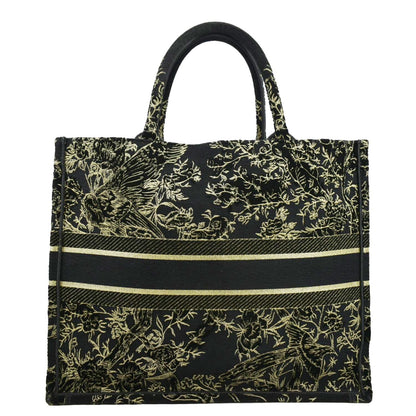 CHRISTIAN DIOR Large Book Oblique Embroidered Canvas Tote Bag Multicolor