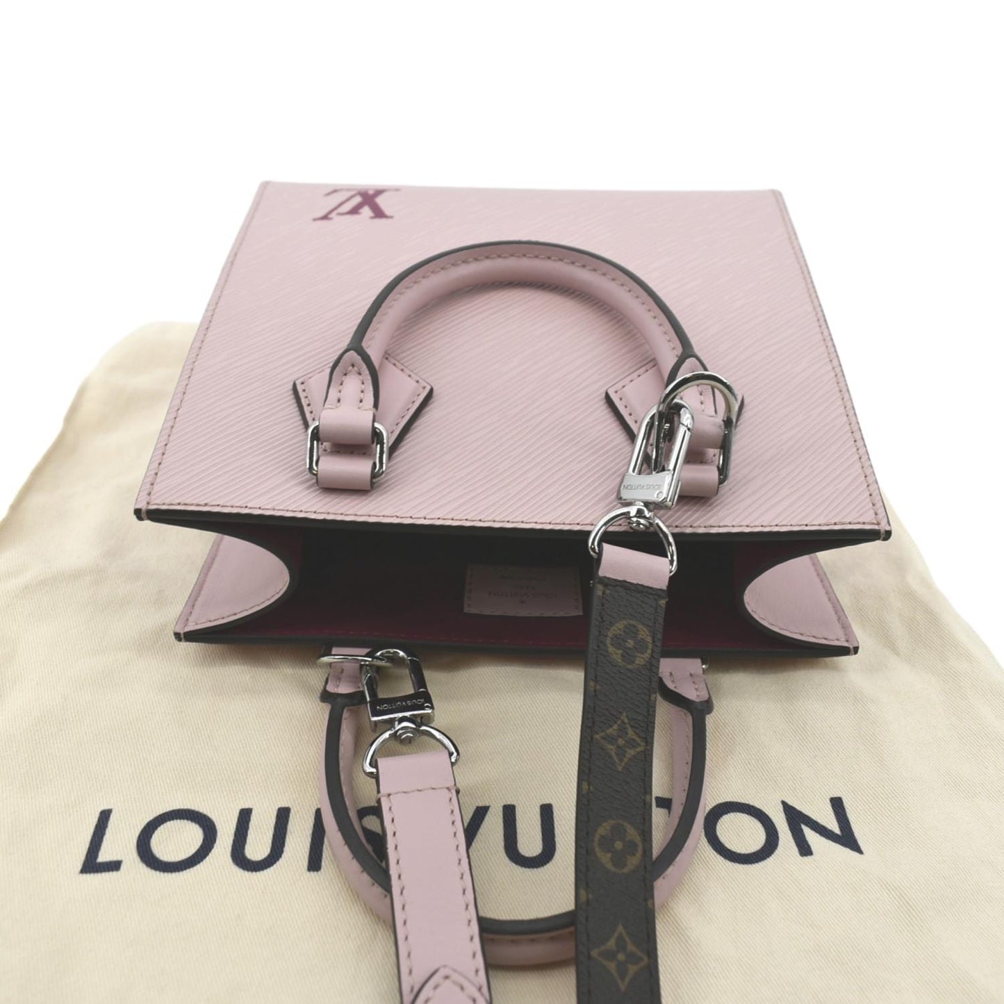 LOUIS VUITTON Sac Plat BB Epi Leather Crossbody Bag Rose Ballerine
