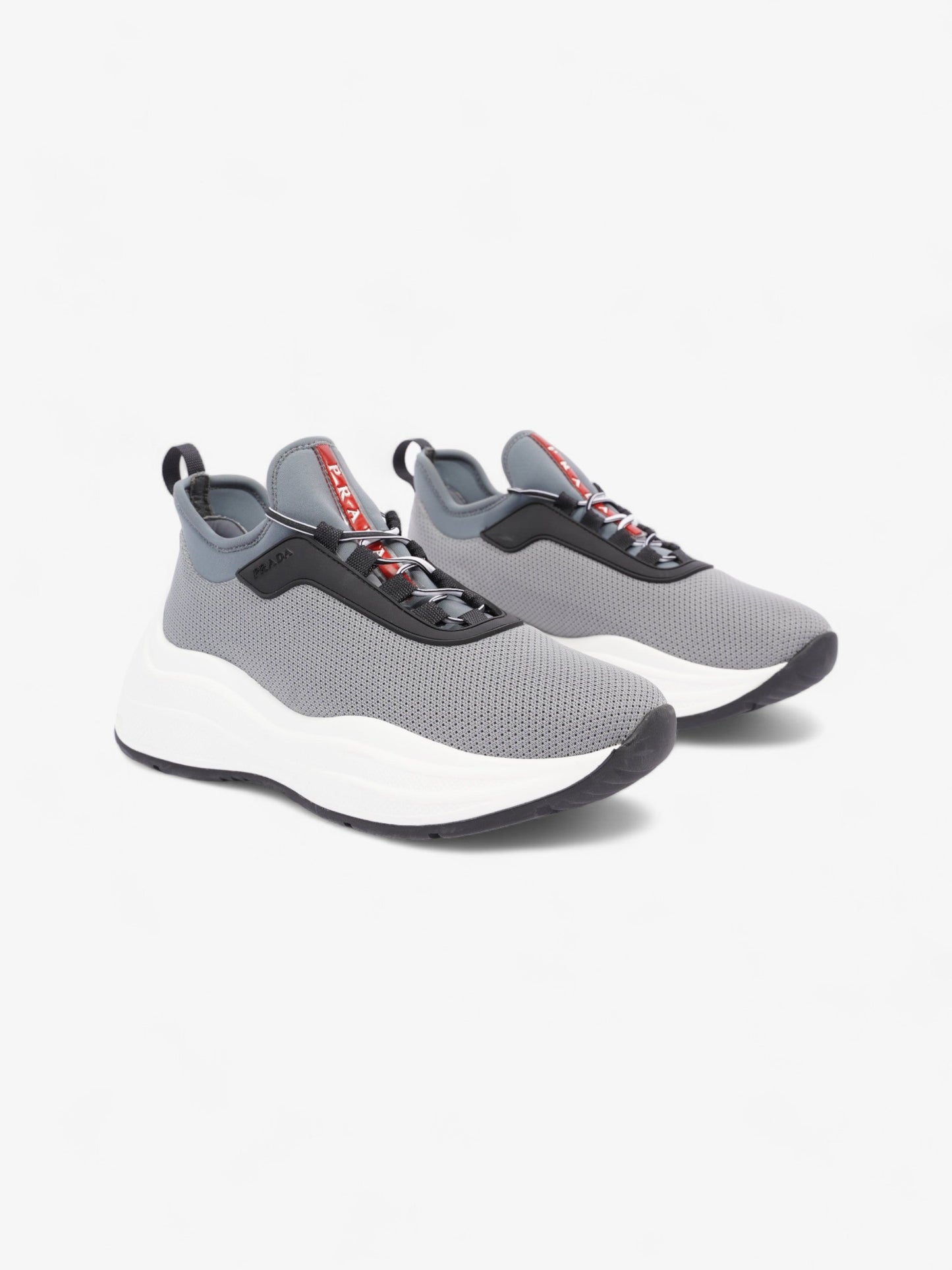 Prada Womens Neoprene Grey / White / Black EU 35 / UK 2