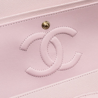 Chanel 21S medium classic double flap bag caviar light pink LGWH
